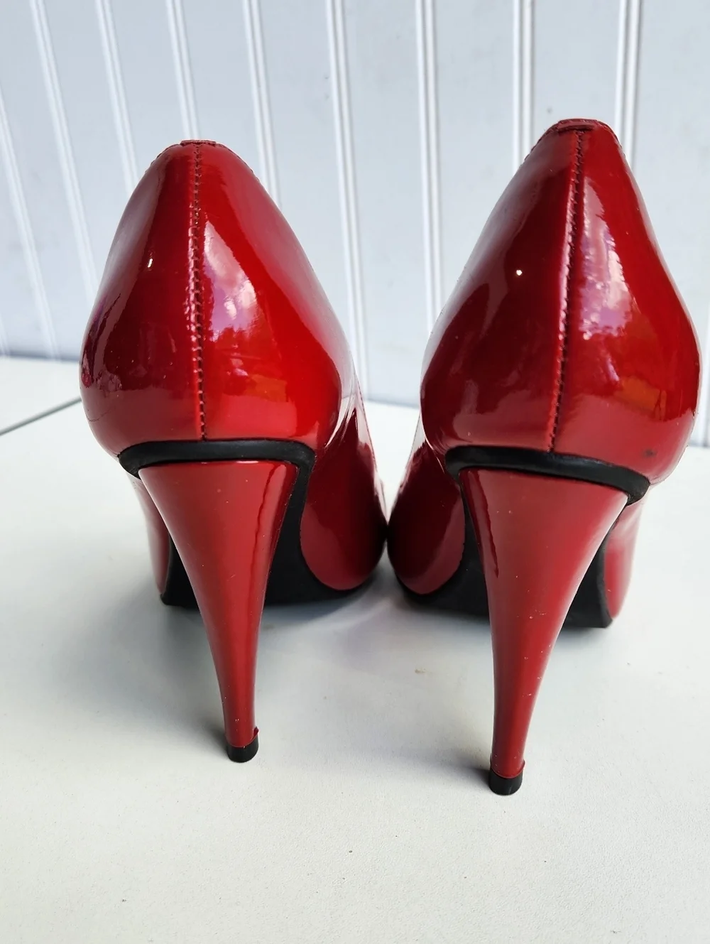 MICHAEL Michael Kors heels , RED Patent, Peep Toe High Heels size 7 M